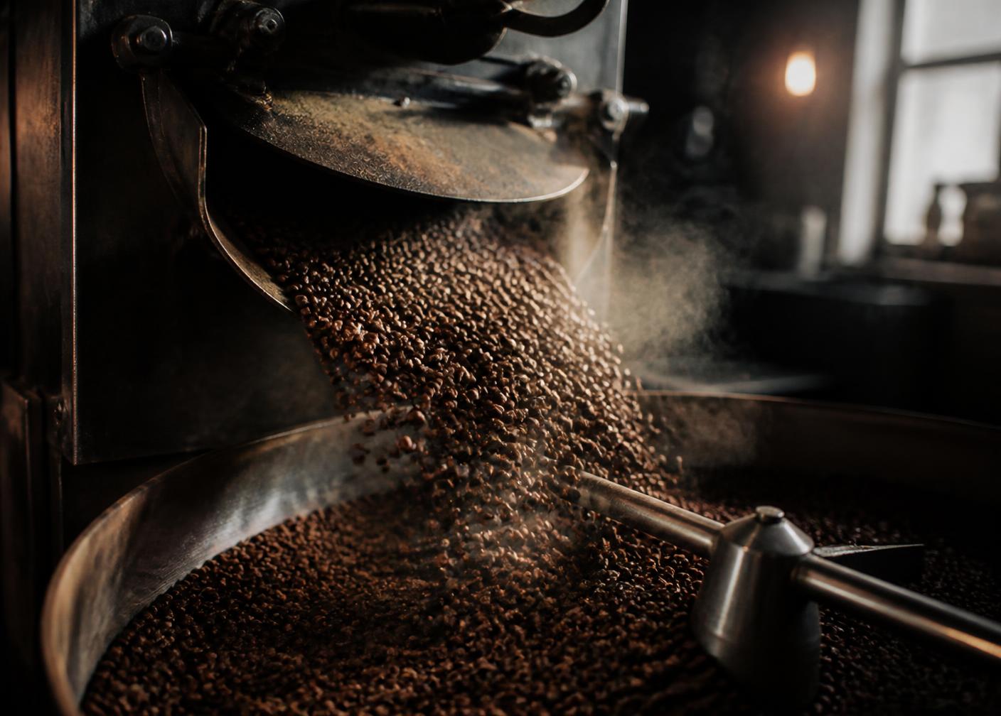 Chicchi di caffè appena tostati